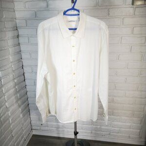 Levi Strauss & Co. Men's Size XXL White Textured Button Front & Cuffs Shirt